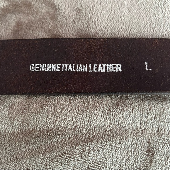 Silpada Classic Flower Silver Buckle Brown Italian Leather Belt size Large - Picture 6 of 13